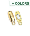 18KT.GOLD PLATED (GQM8459-18K) Alloy Magnetic clasp rectangular with 2 eyes 17x5mm (1 SET) Alloy Magnetic clasp rectangular with 2 eyes 17x5mm (1 SET)