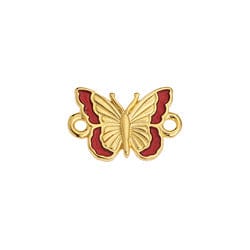 24.KT.GD.PL./ RED Alloy Motif Butterfly 16x11mm Alloy Motif Butterfly 16x11mm