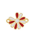 GOLD PLATED / RED / WHITE Alloy Motif Daisy, 19x15mm Alloy Motif Daisy, 19x15mm
