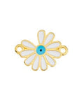XXX GOLD PLATED / WHITE / LT.BLUE Alloy Motif Daisy, 19x15mm Alloy Motif Daisy, 19x15mm