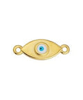 24KT GOLD PLATED / WHITE / BLUE Alloy Motif Eye, 20x7mm Alloy Motif Eye, 20x7mm