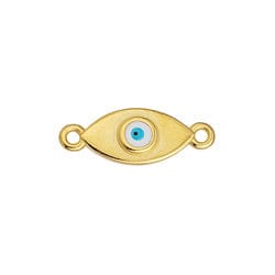 24KT GOLD PLATED / WHITE / BLUE Alloy Motif Eye, 20x7mm Alloy Motif Eye, 20x7mm