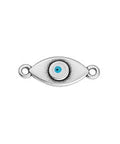 SILVER ANTIQUE / WHITE / BLUE Alloy Motif Eye, 20x7mm Alloy Motif Eye, 20x7mm
