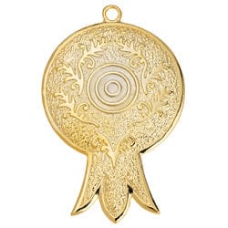 Gold Plated Alloy Pomegranate Pendant with Eye, 48mm Alloy Pomegranate Pendant with Eye, 48mm
