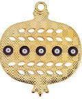 GOLD PLATED / BLACK Alloy Pomegranate Pendant with Eyes, 51x60mm Alloy Pomegranate Pendant with Eyes, 51x60mm