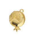 24KT GOLD PLATED Alloy Pomegranate Pendant with Leaf, 14x20mm Alloy Pomegranate Pendant with Leaf, 14x20mm