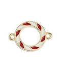 Alloy Ring Connector, Red and White, 20x15mm Alloy Ring Connector, Red and White, 20x15mm
