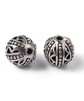 Alloy Round Decorative Spacer Beads, Antique Silver, 11mm Alloy Round Decorative Spacer Beads, Antique Silver, 11mm
