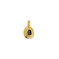 24KT.GD.PL./BLACK (GQP8077-GB) (GQP8077-X) Alloy Round mini motif 11x6mm ethnic pendant for 2mm (4 PCS) (GQP8077-X) Alloy Round mini motif 11x6mm ethnic pendant for 2mm (4 PCS)