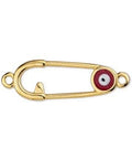 GOLD / RED Alloy Safety Pin Motif with Eye Alloy Safety Pin Motif with Eye