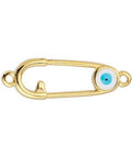 GOLD / LIGHT BLUE Alloy Safety Pin Motif with Eye Alloy Safety Pin Motif with Eye