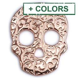 Alloy Skull with Floral Pattern, 26x33mm Alloy Skull with Floral Pattern, 26x33mm