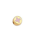 24K Gold Plated / Pink Alloy Slider Cross Bead, 7.2x7.4mm Alloy Slider Cross Bead, 7.2x7.4mm