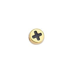 24K Gold Plated / Black Alloy Slider Cross Bead, 7.2x7.4mm Alloy Slider Cross Bead, 7.2x7.4mm