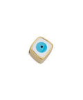 GOLD PLATED / WHITE / LIGHT BLUE Alloy Square Eye Bead, 8mm Alloy Square Eye Bead, 8mm
