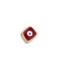 GOLD PLATED / RED / WHITE Alloy Square Eye Bead, 8mm Alloy Square Eye Bead, 8mm