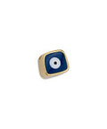 GOLD PLATED / DARK BLUE / WHITE Alloy Square Eye Bead, 8mm Alloy Square Eye Bead, 8mm