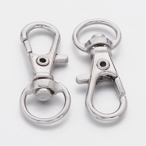 Alloy Swivel Lobster Claw Clasps, Platinum, 11x32mm Alloy Swivel Lobster Claw Clasps, Platinum, 11x32mm