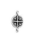 SILVER ANTIQUE Alloy Talisman 16mm for 1.5mm with 2 rings Alloy Talisman 16mm for 1.5mm with 2 rings
