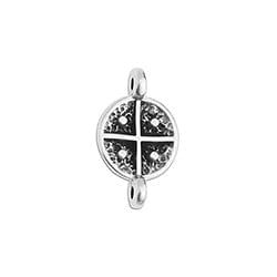SILVER ANTIQUE Alloy Talisman 16mm for 1.5mm with 2 rings Alloy Talisman 16mm for 1.5mm with 2 rings