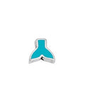 SILVER ANTIQUE / AQUA Alloy Whale Tail Bead, 9x8.6mm Alloy Whale Tail Bead, 9x8.6mm