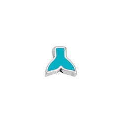 SILVER ANTIQUE / AQUA Alloy Whale Tail Bead, 9x8.6mm Alloy Whale Tail Bead, 9x8.6mm