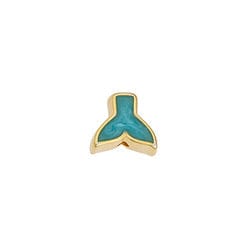 24KT GOLD PLATED / TURQUOISE Alloy Whale Tail Bead, 9x8.6mm Alloy Whale Tail Bead, 9x8.6mm