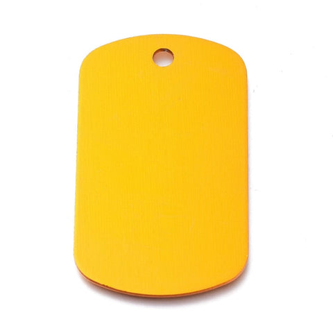 Aluminium Blank Big Pendants, Pet Tag, Rectangle, Orange  29x50mm Aluminium Blank Big Pendants, Pet Tag, Rectangle, Orange  29x50mm