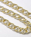 Aluminium Double Link Chains, 18mm Aluminium Double Link Chains, with Spool, Lead Free & Nickel Free, Silver  Size: about 13mm wide, 18mm long, 4mm thick.