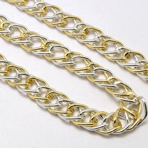 Aluminium Double Link Chains, 18mm Aluminium Double Link Chains, with Spool, Lead Free & Nickel Free, Silver  Size: about 13mm wide, 18mm long, 4mm thick.