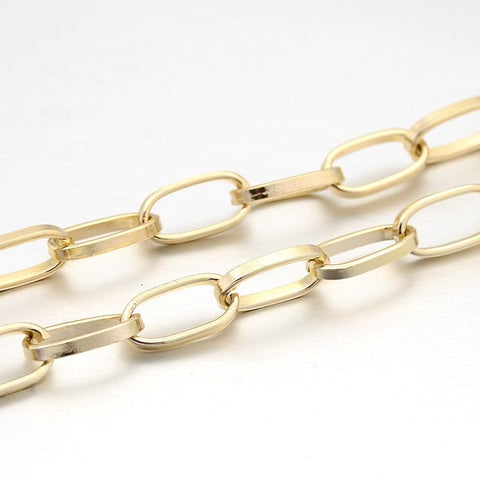Aluminium Paperclip Chains, Light Gold Size: about 8mm wide, 15.5mm long Aluminium Paperclip Chains, Light Gold Size: about 8mm wide, 15.5mm long
