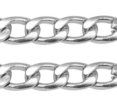 Aluminum Twisted Curb Chain Silver 12mm Aluminum Twisted Curb Chain Silver 12mm