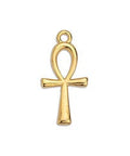 24KT GOLD PLATED Ankh Cross Motif Pendant, 10x22mm Ankh Cross Motif Pendant, 10x22mm