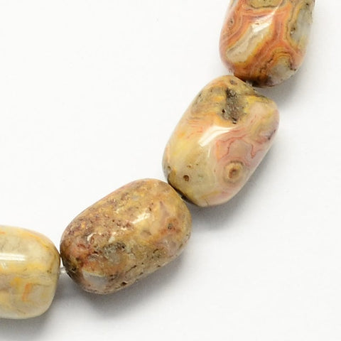 AGATE PERU Barrel Shaped Gemstone Natural Semi-Precious Bead Strands, 10x15mm Barrel Shaped Gemstone Natural Semi-Precious Bead Strands, 10x15mm
