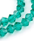 BB1983 (BB1983)  Bicone Beads, Faceted Bicone Glass Beads Strands, DarkCyan  4MM (1 STR) 118pcs/Strand Imitation #5301 Bicone Beads, Faceted Bicone Glass Beads Strands, DarkCyan  Size: about 4mm long, 4mm wide, hole: 1mm; about 118pcs/strand.