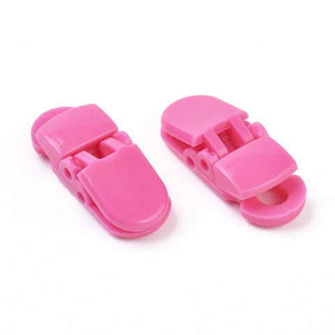 (BB6685F) Environmental Opaque Solid Colour Plastic Baby Pacifier Holder Clip, HotPink Size: about 12.5mm long, 32mm wide (4 PCS) (BB6685F) Environmental Opaque Solid Colour Plastic Baby Pacifier Holder Clip, HotPink Size: about 12.5mm long, 32mm wide (4 PCS)