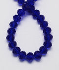 (BE1290C) Handmade Glass Beads, Faceted Abacus, DarkBlue 6MM ​​Handmade Glass Beads, Faceted Abacus, DarkBlue