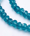(BE1292A) Glass Beads, Faceted Rondelle, Dark Cyan 6x4mm (1 STR) (BE1292A) Glass Beads, Faceted Rondelle, Dark Cyan 6x4mm (1 STR)