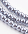 (BE1371) Glass Pearls 4mm Silver Gray (1 STR) Glass Pearls 4mm Silver Gray