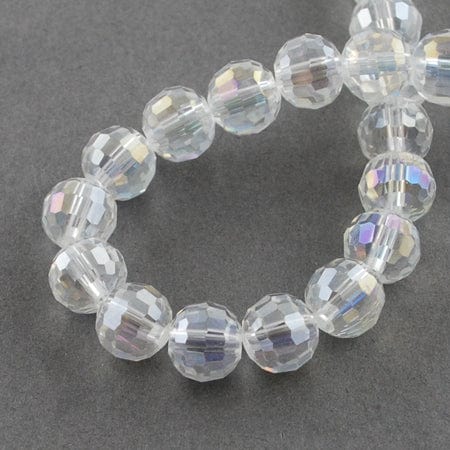 CLEAR (BE144) (BE144-X) Electroplate Glass beads 6mm (1 STR) (BE144-X) Electroplate Glass beads 6mm (1 STR)