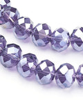 (BE1545-07AB) Electroplate Glass Beads Strands, AB Color Plated, Faceted Rondelle, Indigo 8x6mm (1 STR) (BE1545-07AB) Electroplate Glass Beads Strands, AB Color Plated, Faceted Rondelle, Indigo 8x6mm (1 STR)