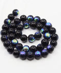 (BE196) Round Glass Beads Strands, AB Color Plated (1 STR) (BE196) Round Glass Beads Strands, AB Color Plated (1 STR)