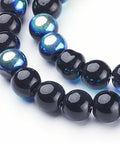 (BE196) Round Glass Beads Strands, AB Color Plated (1 STR) (BE196) Round Glass Beads Strands, AB Color Plated (1 STR)