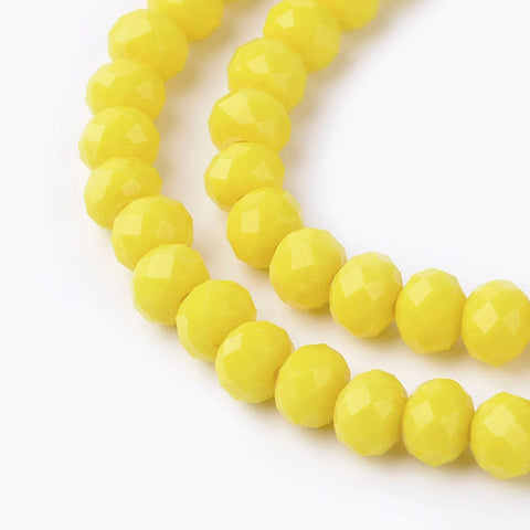 YELLOW (BE2822-11) (BE2822-X) Imitation Jade Glass Beads Faceted, Rondelle 3.5x2.5~3mm (1 STR) (BE2822-X) Imitation Jade Glass Beads Faceted, Rondelle 3.5x2.5~3mm (1 STR)