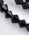 (BE2829) Faceted Bicone Glass Beads Strands, Black 3mm wide, 3mm long, hole: 1mm; Faceted Bicone Glass Beads Strands, Black Size: about 3mm wide, 3mm long, hole: 1mm; about 150pcs/strand, 13.8".