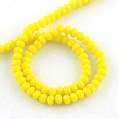 (BE3078) Faceted Solid Color Glass Abacus Bead Strands, Yellow 4x3mm Faceted Solid Color Glass Abacus Bead Strands, Yellow Size: about 4mm 