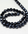 (BE3920) 6mm Glass Strand Beads, Full Plated, Faceted, Hematite Plated (BE3920) 6mm Glass Strand Beads, Full Plated, Faceted, Hematite Plated