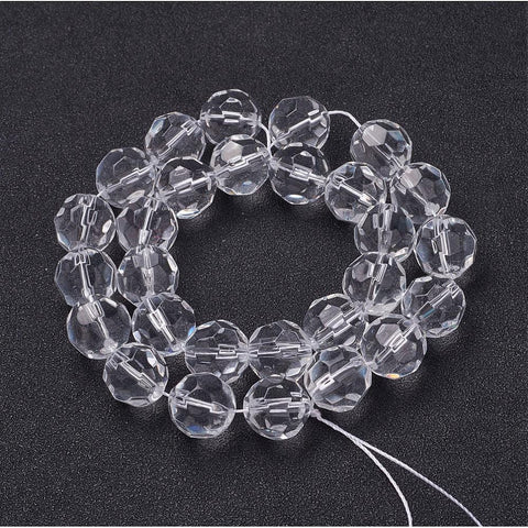(BE4435) Glass beads 12mm Clear  (1 STR) (BE4435) Glass beads 12mm Clear  (1 STR)