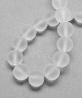 (BE4463) Frosted Glass Beads 6mm White Transparent Glass Bead Strands, Frosted, Round, White Size: about 6mm in diameter