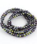 (BE4569) Electroplate Glass Bead Strands, Half Plated, Faceted Abacus, OldRose 4MM ​​Electroplate Glass Bead Strands, Half Plated, Faceted Abacus, OldRose